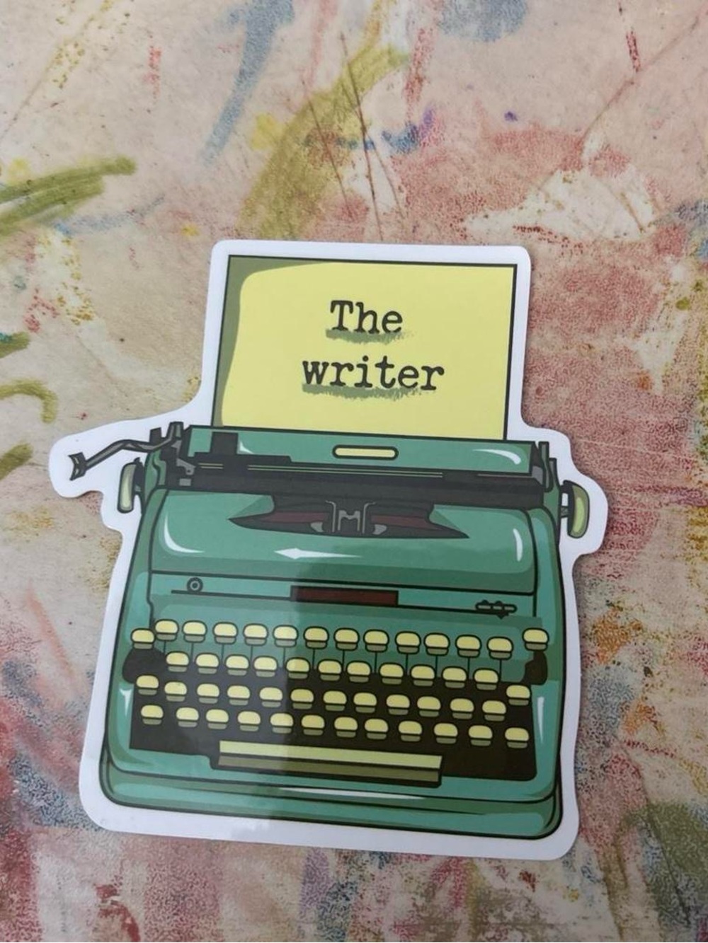 Green Typewriter Sticker